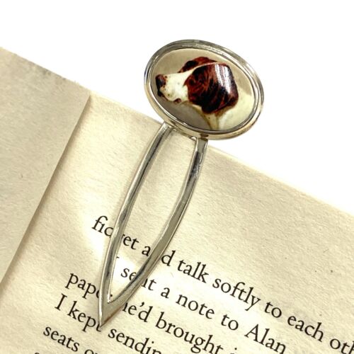 Details about  / Quality Enamel Pointer Dog Bookmark 925 Sterling Silver Graduation Gift