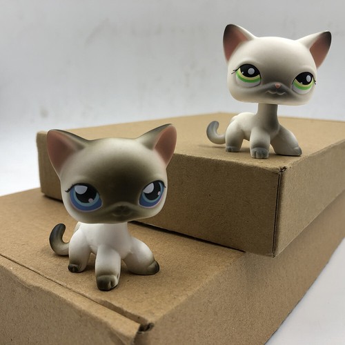 2pcs Littlest Pet Rare LPS #125 #5 Short Hair Cat Kitty Doll Children/'s Day Gift