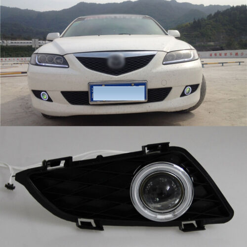 For Mazda 6 2004-2005 COB Clear Angel Eyes Projector k Fog Lights Lamp Kits DRL 