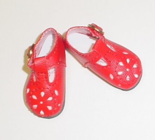 Doll Shoes 75mm RED T-Straps