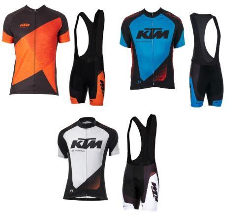 KTM Team Men Cycling Jersey Bike Short Sleeve Shirts Bib Shorts Set Summer