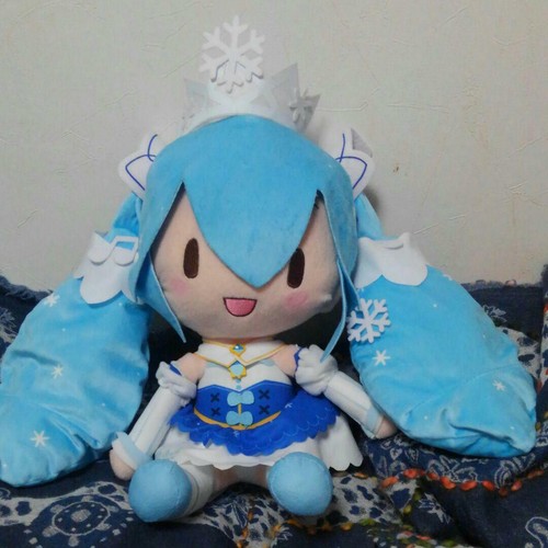 Stuffed Animals Sega Hatsune Miku Series Snow Miku 19 Premium Fluffy Plush Doll Fs 19 Toys Hobbies