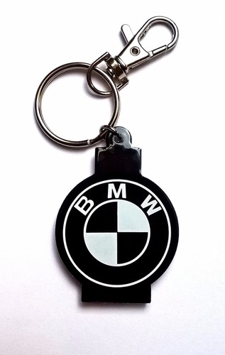 High quality rubber keychain for BMW 2 sides key fob 3 stripes