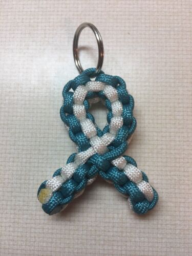 Details about  / Paracord Awareness Ribbon Teal//White
