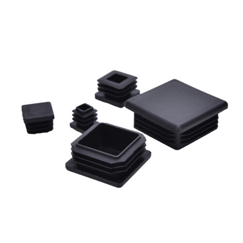 10x Plastic Black Blanking Caps Square Inserts For Tube Pipe Box Section 