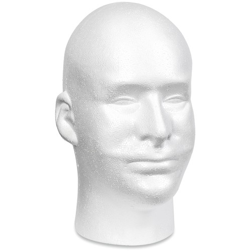 White Floracraft Styrofoam Head EPS Male Bulk