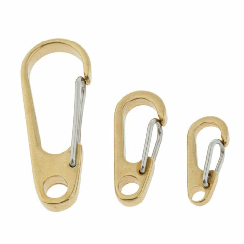 Solid Brass Carabiner Key Ring Key Chain Buckle Clip Snap Hook Bag Clasp EDC