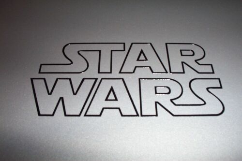 STAR WARS Logo Outline Vinyl Decal Sticker WHITE 4/"
