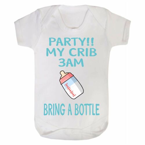 Funny Baby Vest Baby Shower Gift Boys Girls Bodysuit Grow Party 3am My Crib