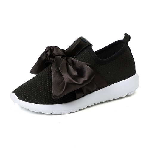 Damen Sneaker Turnschuhe Bowknot Jogging Sports Lauf Slin On Freizeit Schuhe