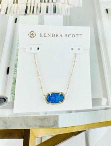 NEW Kendra Scott Elisa Satellite Indigo Kyocera Opal Gold Necklace 