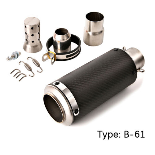 Carbon Fiber 51 61mm Motorcycle Exhaust Muffler Pipe Removable DB Killer Escape