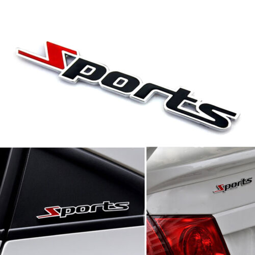 Sports Emblem Badge Chrome Metal Car Sticker Logo 3D Decal Deco Word letter LC