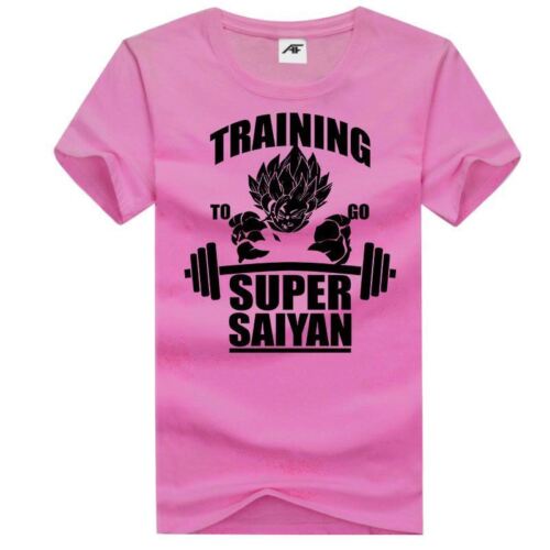 Training To Go Super Saiyan Printed T-Shirt Top Ladies Mens Boys Tee Shirt Lot