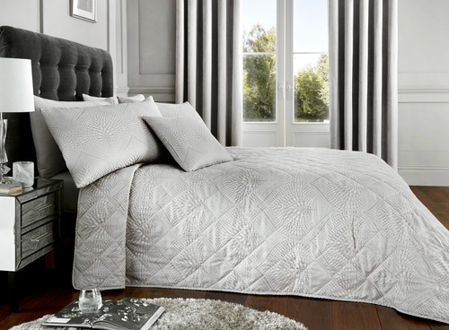 Serene Portobello Géométriques Facile Soins Parure de lit chambre à coucher gamme Silver