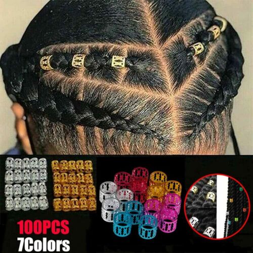 100Pcs Hair Jewelry Braid Rings Decor Pendants Dreadlocks Beads Charms AccesDdso 