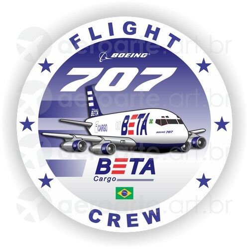 Boeing 707F Beta aircraft round sticker