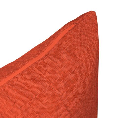Qh19a orange vif Lin Mélange De Coton Coussin Housse/taie d'oreiller taille personnalisée 