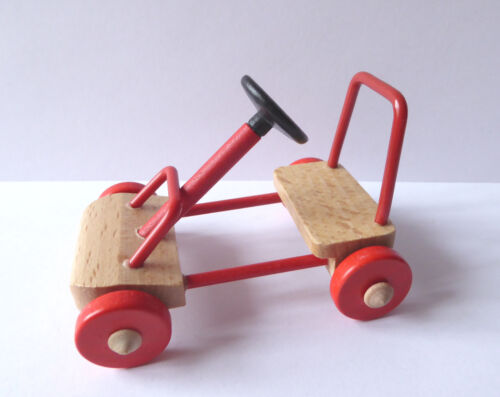 Caco Go-Cart Gokart Tretauto Holz Puppenmöbel Puppenstube Puppe Miniatur 1:12