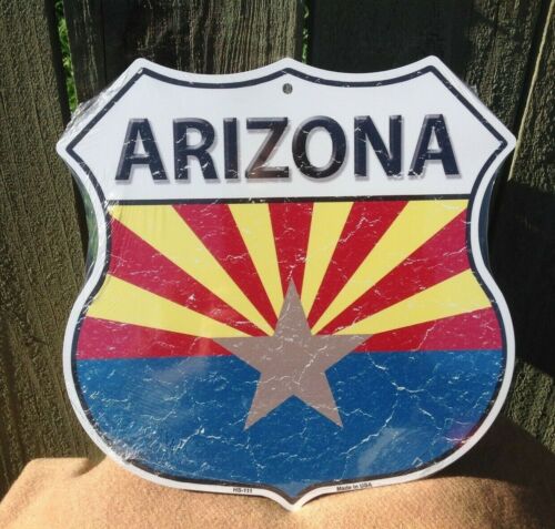 Arizona State Flag US Highway Sign Novelty Metal 12&#034; x 12&#034; Road