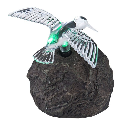 3er Set LED Solare Lampade Giardino Decorazione cambio colore Kolibri PIETRA altezza 12 cm