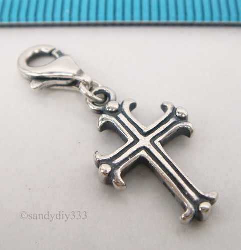 1x STERLING SILVER Holy Cross CHARM PENDANT EUROPEAN LOBSTER CLIP ON CHARM #2108