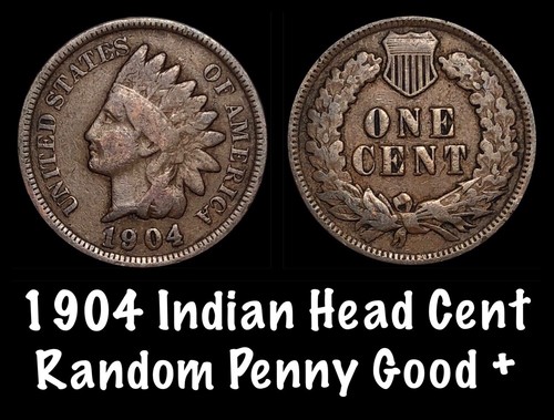 One Random Coin Good Or Better 1904 Indian Head Cent Penny Readable Date