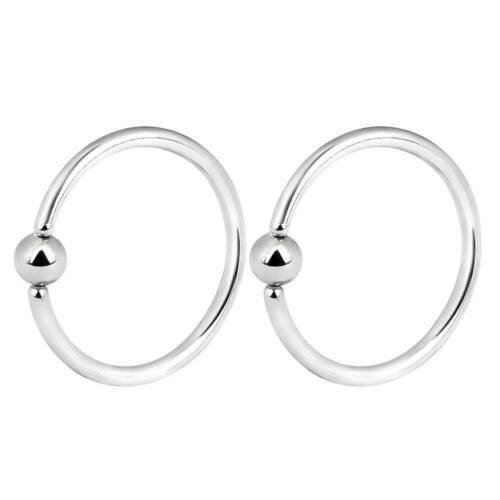 2PCS CZ Nose Ring Surgical Steel Clip on Lip Ear Hoop Helix Tragus Piercing 20g 