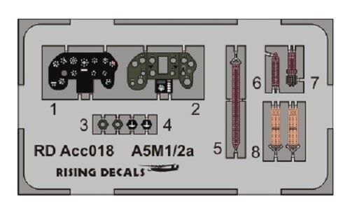 Rising Decals ACC018 1//72 PE Mitsubishi A5M1//A5M3a Claude instrument panel AVI
