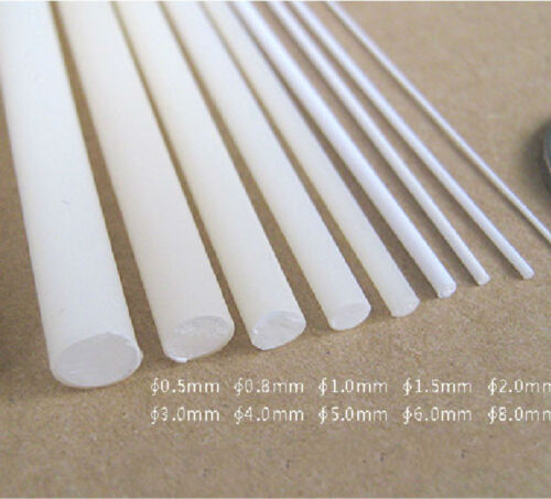 100pc ABS Styrene Plastic Round Bar Rod Diameter 1.5mm length 250mm White  GY 