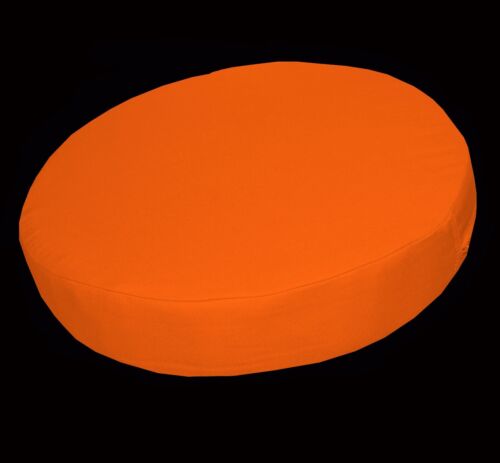 la02r Bright Orange High Quality Cotton Canvas 3D Round Cushion Cover Custom Siz