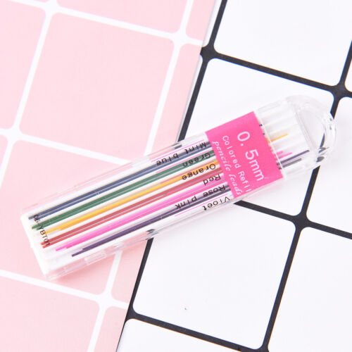 1box 0.5mm Colored Mechanical Pencil Refill Lead Erasable Student Stationary SPU 