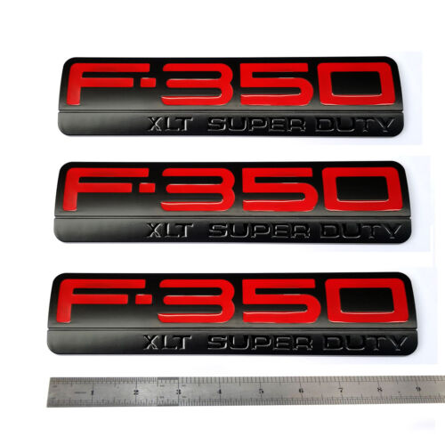 3x OEM Red F-350 XLT Super Duty  Emblems Badge W 3D for Ford F350 XLT Black