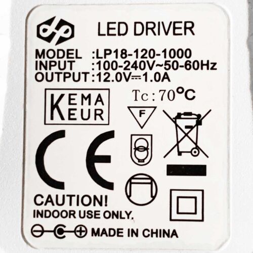 LED  Treiber Stecker Trafo LP18-120-1000 Driver Ersatztrafo 1000mA 12V