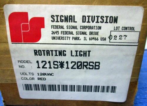 Red Rotating 120V Beacon Light by Federal Signal Corporation 121S*120RSB New!