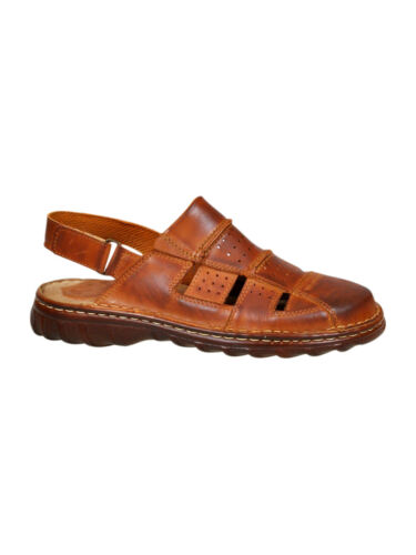 Men Comfy Orthopedic Natural Buffalo Leather Sandals Shoes UK Size 7 8 9 10 11