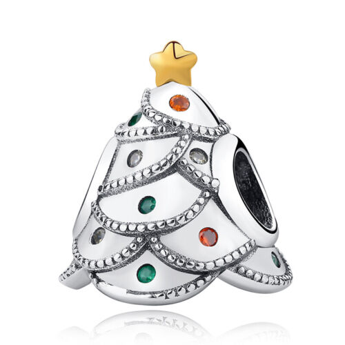 Multicolor Pave Cz 925 Silver Charms Beads Fit Original Bracelets Necklace Chain 