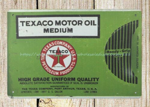 Texaco half Gallon Motor Oil Can metal tin sign home accessories