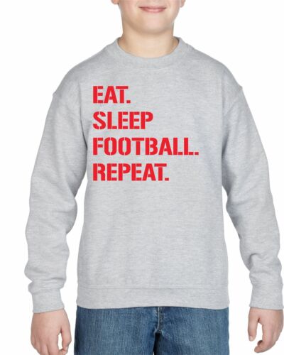 Eat Sleep Football Répéter Kids Sweat Outdoor Sports Soccer Player Pull