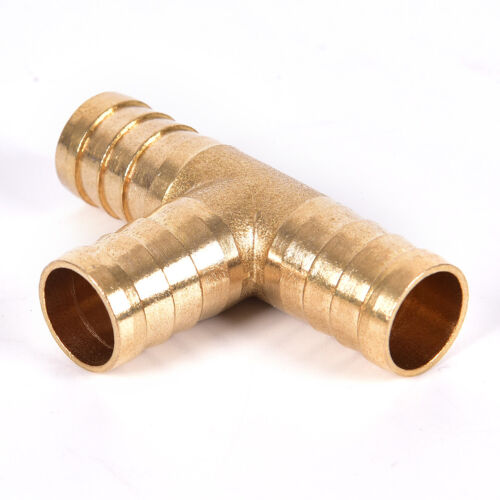 6~16mm Brass T Piece 3Way Fuel Hose Connector For Compressed Air Oil Gas Pipha