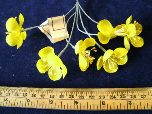 Vintage Millinery Flower Buttercup Lot of 6 KG3 Yellow 