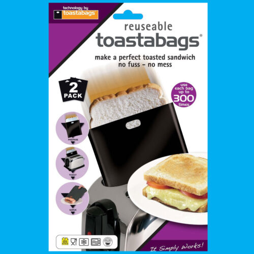 2x 300 Times Reusable Toastabags No Mess Toaster Tostie Sandwich Bags 