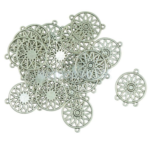 20pcs Tibetan Silver Dream Catcher Pendant Connector Charms For Necklace DIY