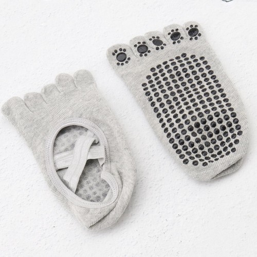 Grau Schwarz 2 Paar Anti-Rutsch Yoga 5 Zehen Socken Ideal für Pilate Outdoor