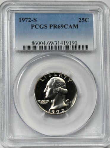 1972-S Proof Washington Quarter Coin PCGS PR69CAM