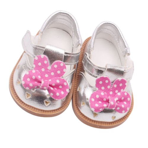 Scarpe in pelle di Cuoio carino scarpe Bowknot per 18 /"AG American Doll Dolls