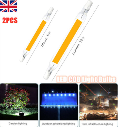 2Pcs 5//10W 78mm//118mm R7S LED COB Light Bulbs Security Replace Halogen Lamp UK