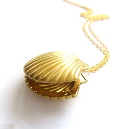 Chic Femme charme Golden Sea Shell Mermaid Pendentif Chaîne Colliers couvert
