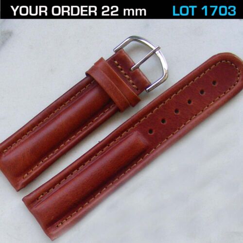 LOT WATCHBANDS 16 MM or 22 MM 10/20/50 PCS HIGH PADDED GENUINE LEATHER BROWN 