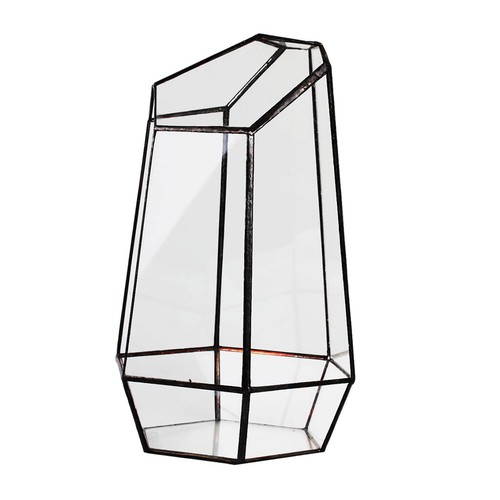 Sechseckige Glasmalerei Geometrische Pflanzer Vase Moss Pot Terrarium